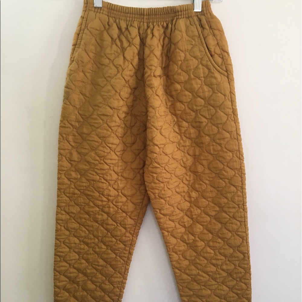 Quilted Mustard Joggers